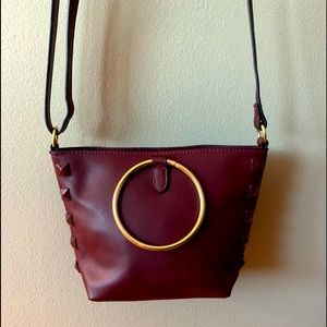 NWOT Maroon pleather purse